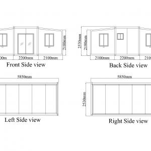 Drawing for 20ft expandable container house