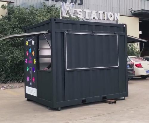 Shipping container shop with open up sales window