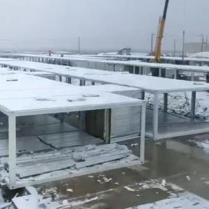 Container house project under cold weather