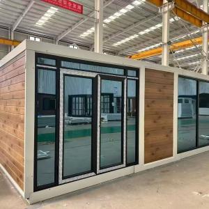 20ft expandable container house with wood grain cladding